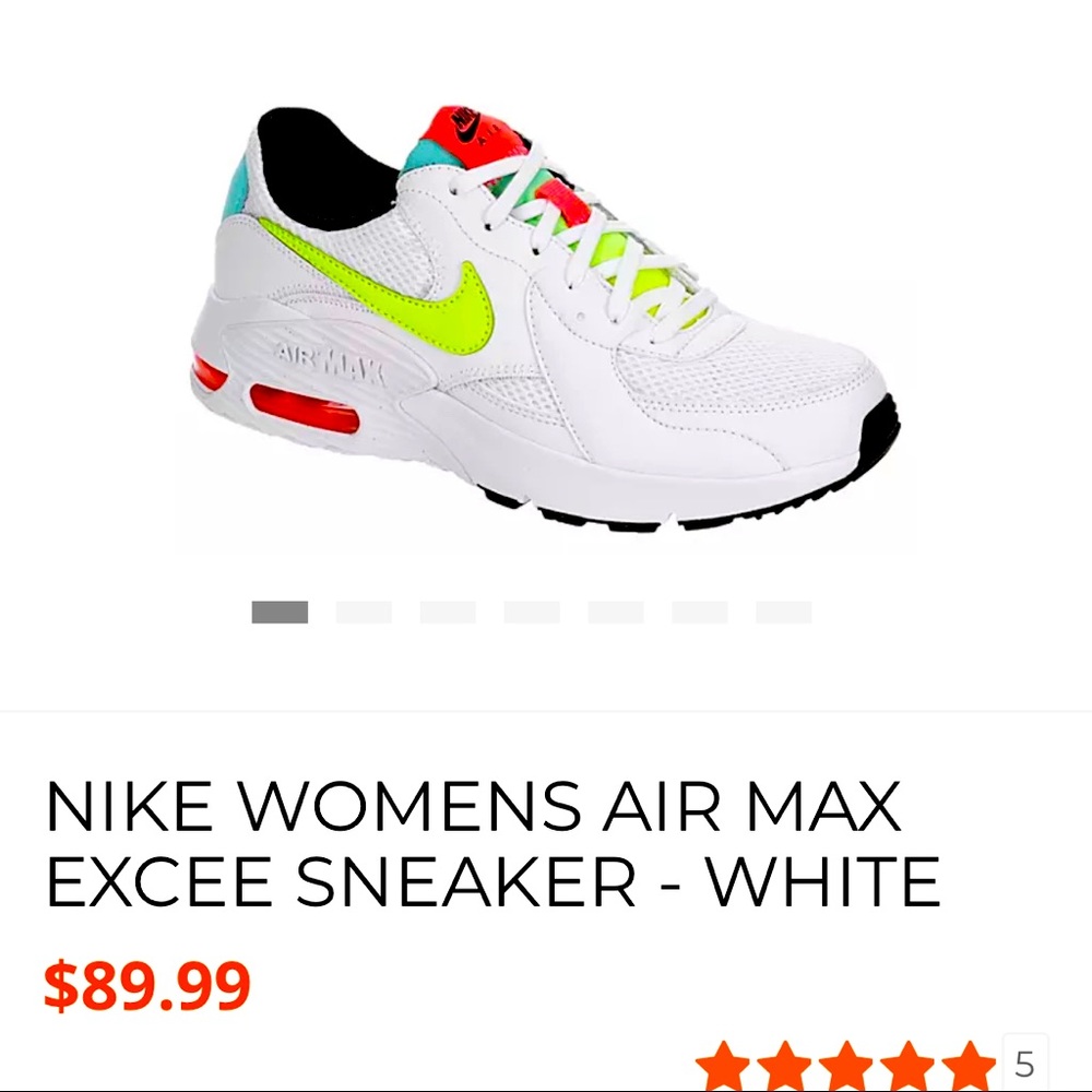 NIKE WOMENS AIR MAX EXCEE SNEAKER - WHITE